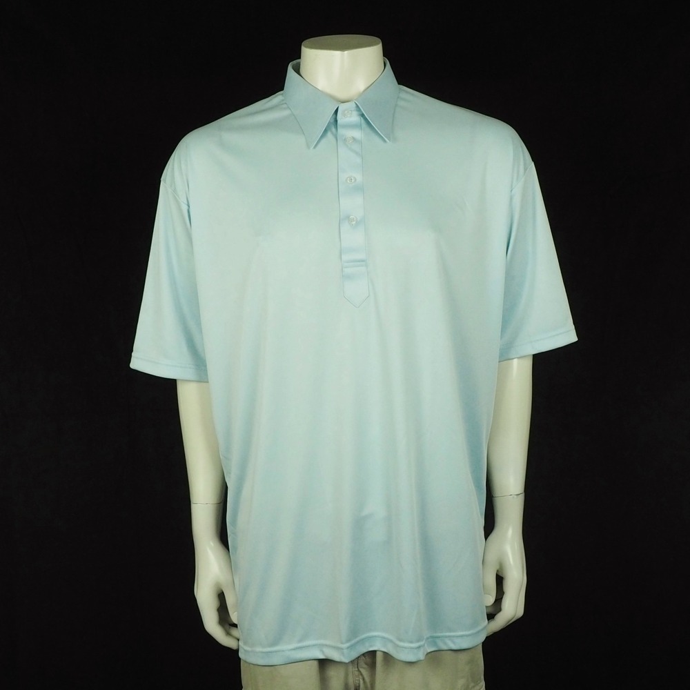 New Collars & Co. Dress Collar Golf Polo Shirt Mens 2XL XXL Sky Blue Performance